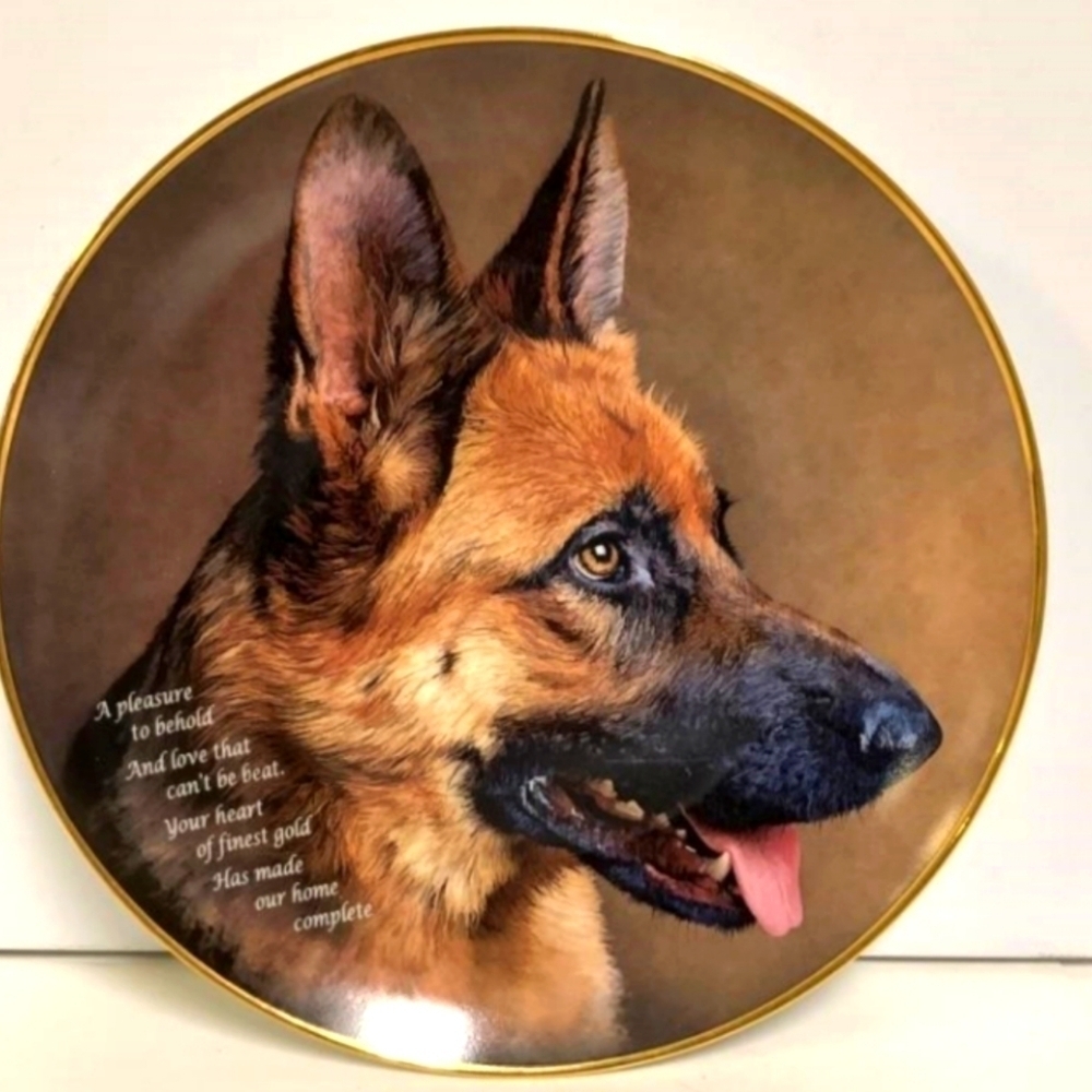 Danbury Mint Heart of Gold German Shepherd Plate